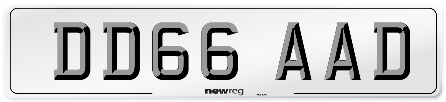 DD66 AAD Number Plate from New Reg